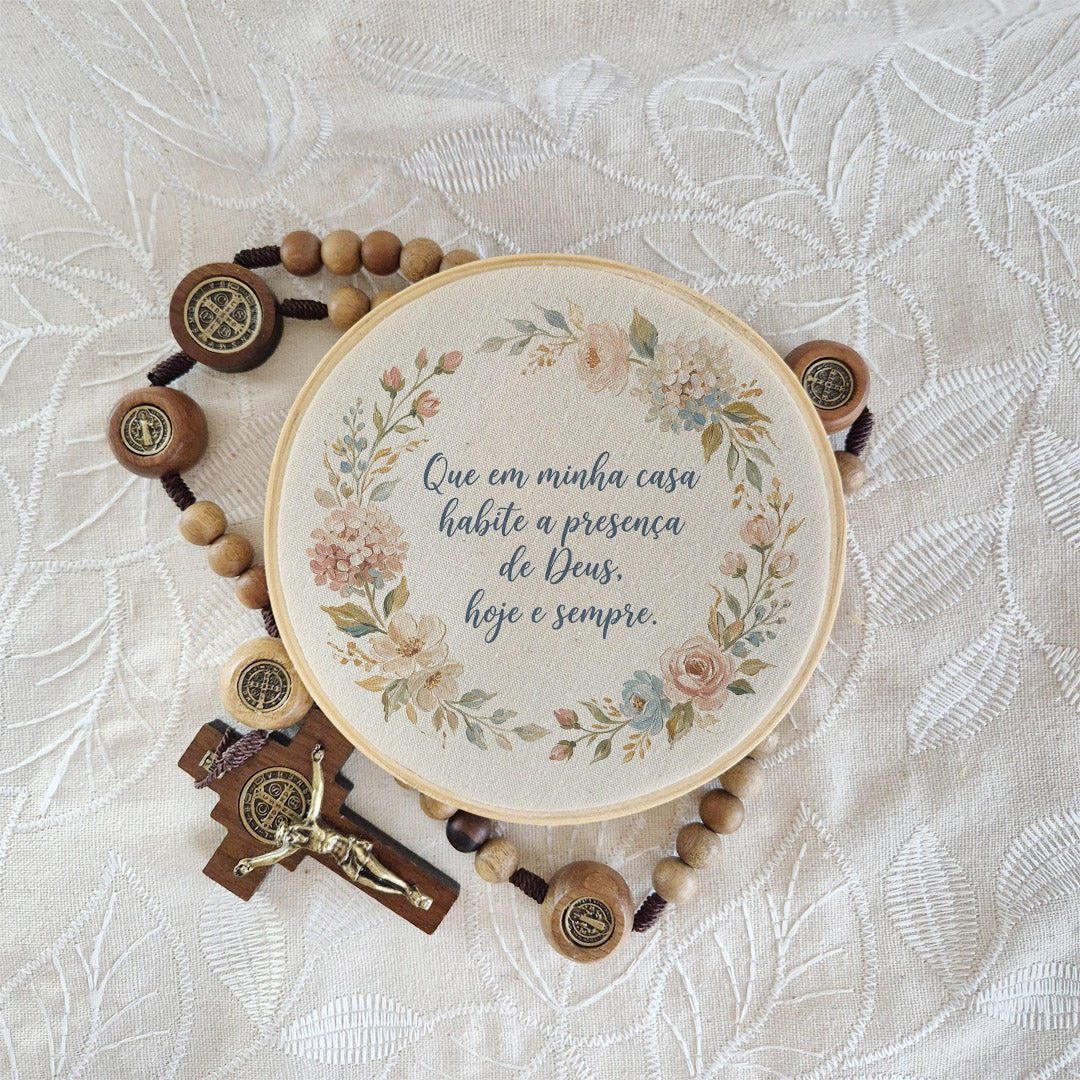 Quadro Frases de Fé - Que em minha casa habite a presença de Deus