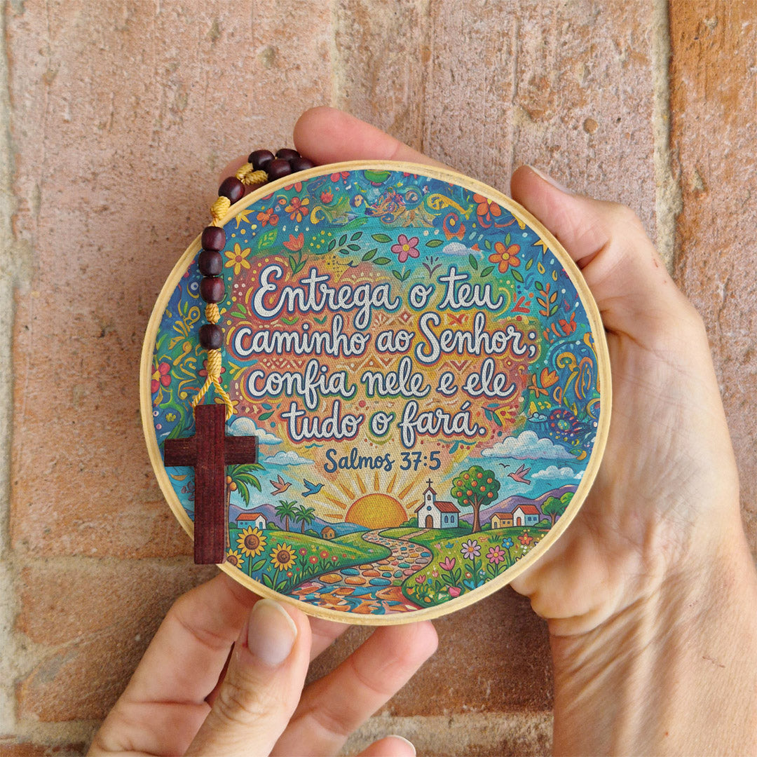 Quadro Frases de Fé - Entrega o teu caminho ao Senhor Salmo 37:5