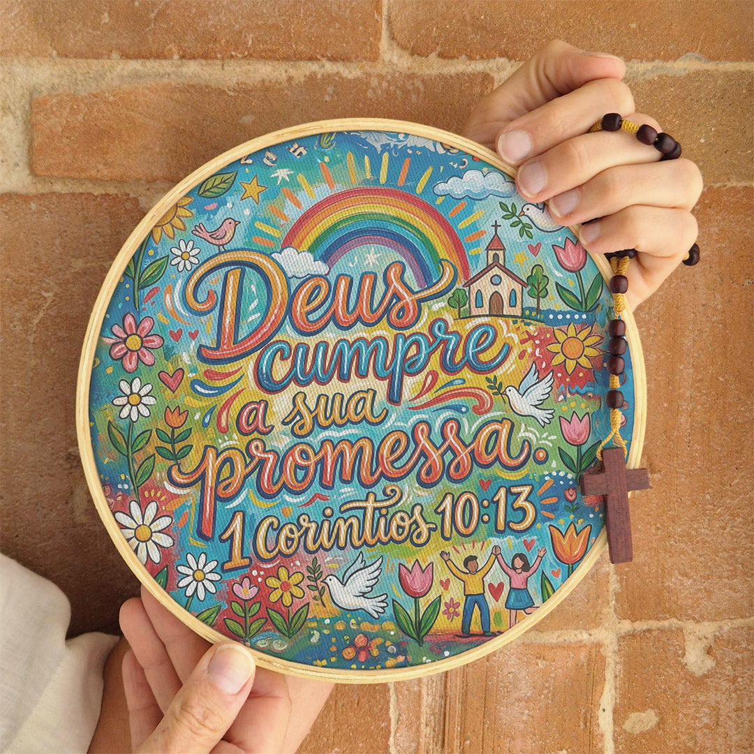Quadro Frases de Fé - Deus cumpre a sua promessa 1Corintios 10:13