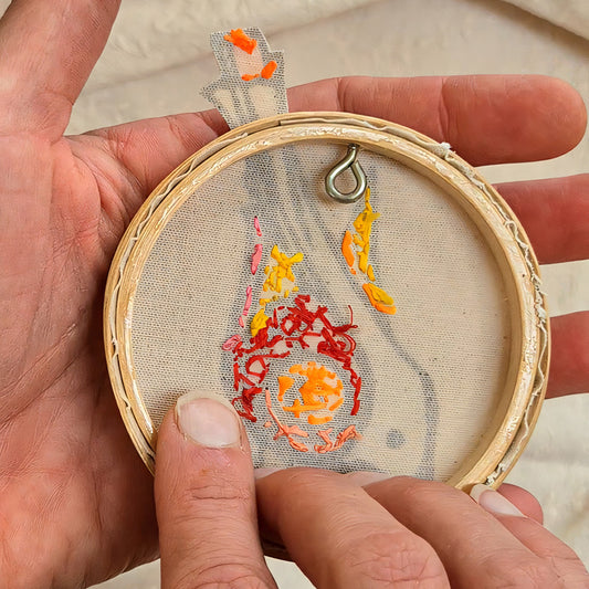 Quadro com detalhes bordados - Pássaro colorido PAS0242B