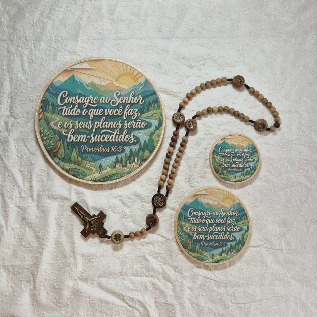 Quadro Frases de Fé - Consagre ao Senhor Provérbios 16:3