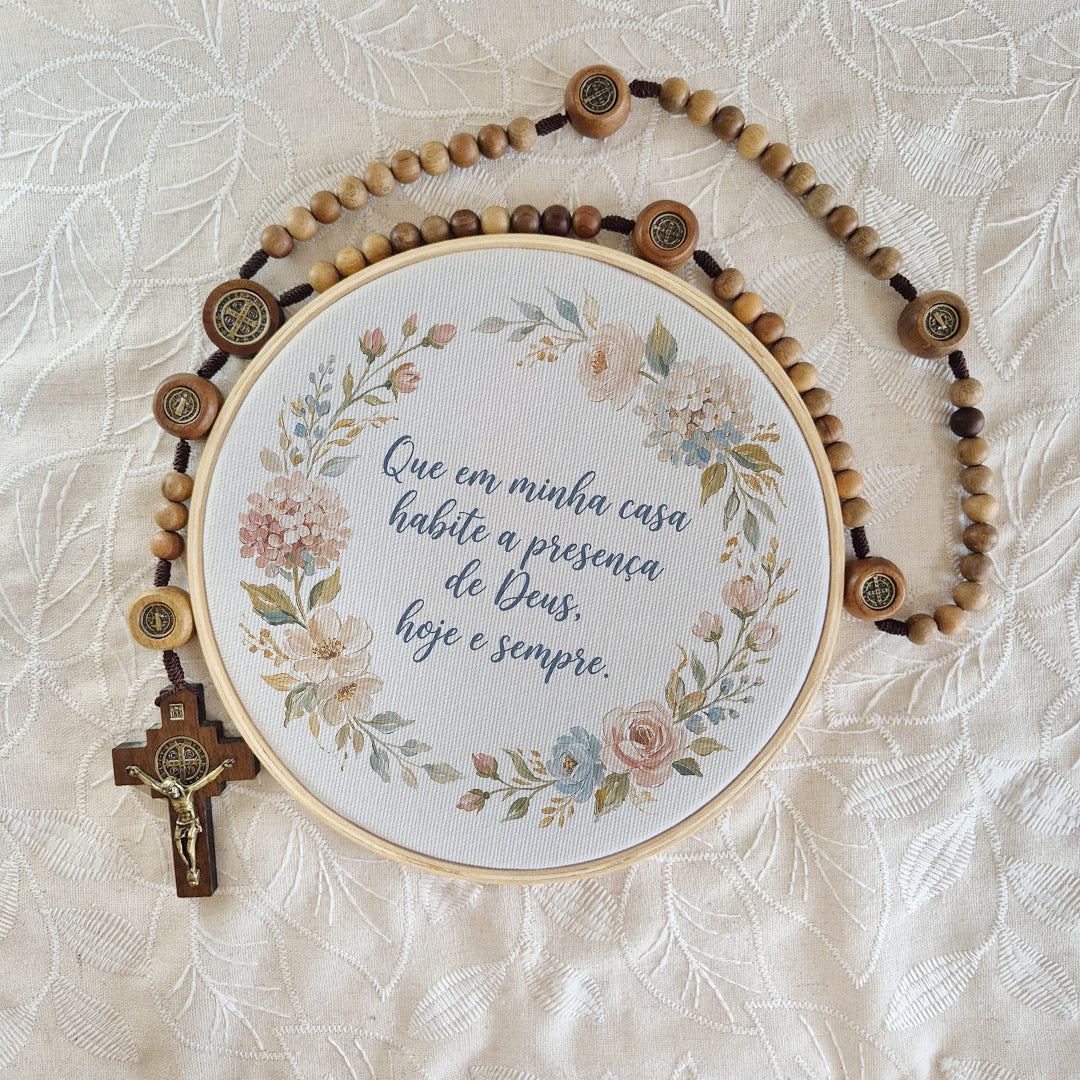 Quadro Frases de Fé - Que em minha casa habite a presença de Deus