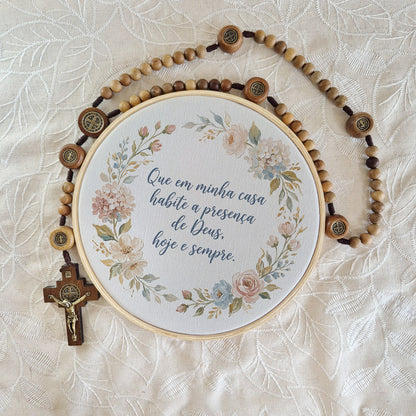 Quadro Frases de Fé - Que em minha casa habite a presença de Deus