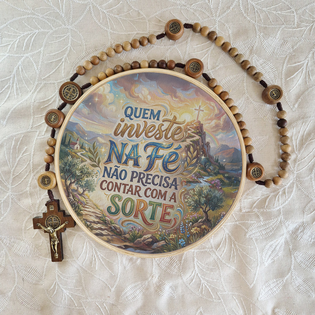 Quadro Frases de Fé - Quem investe na fé não precisa de sorte