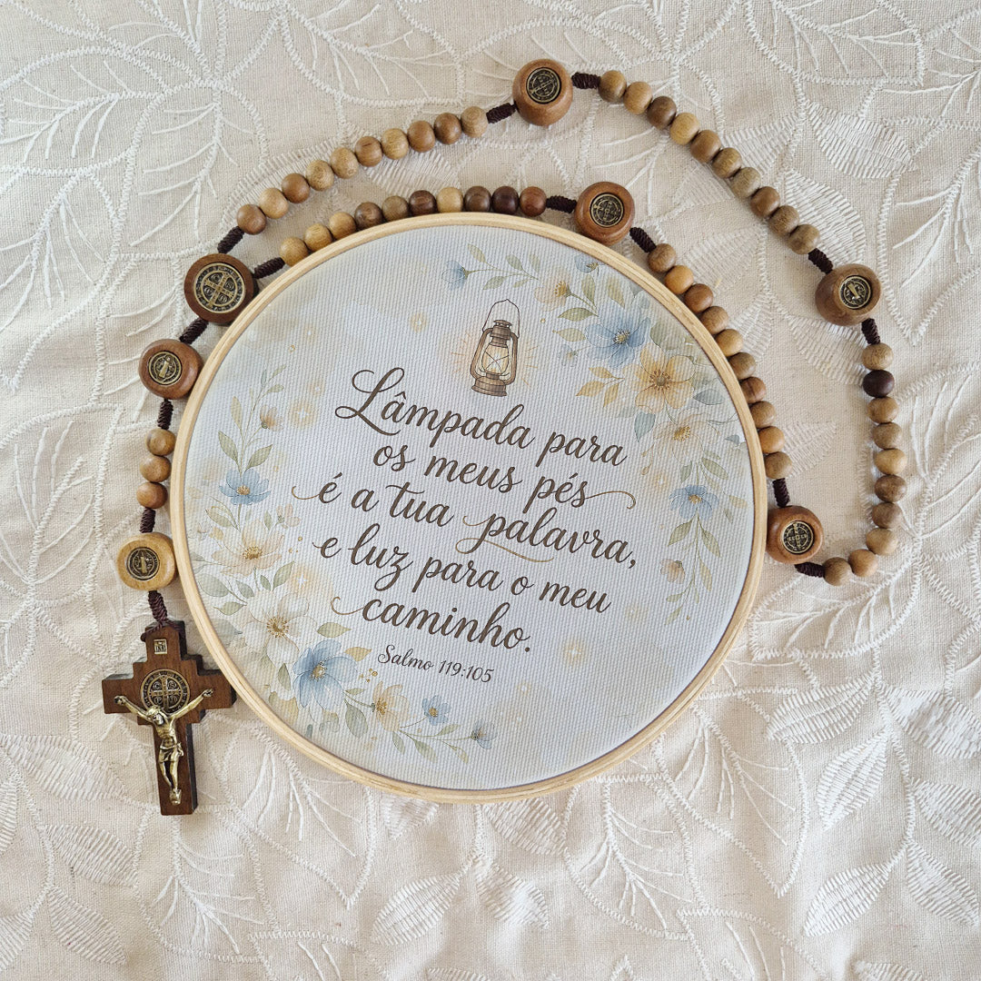 Quadro Frases de Fé - Lâmpada para os meus pés Salmo 119:105