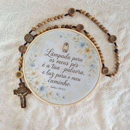 Quadro Frases de Fé - Lâmpada para os meus pés Salmo 119:105