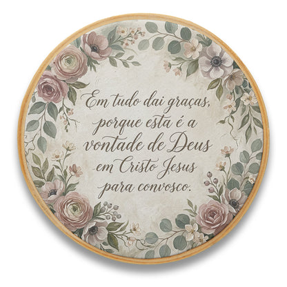 Quadro Frases de Fé - Em tudo dai graças