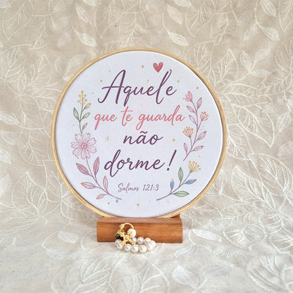 Quadro Frases de Fé - Aquele que te guarda não dorme Salmo 121:3