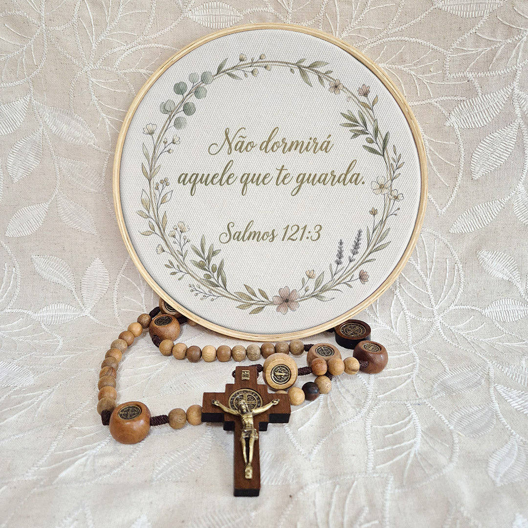 Quadro Frases de Fé - Não dorme o que te guarda Salmo 121:3