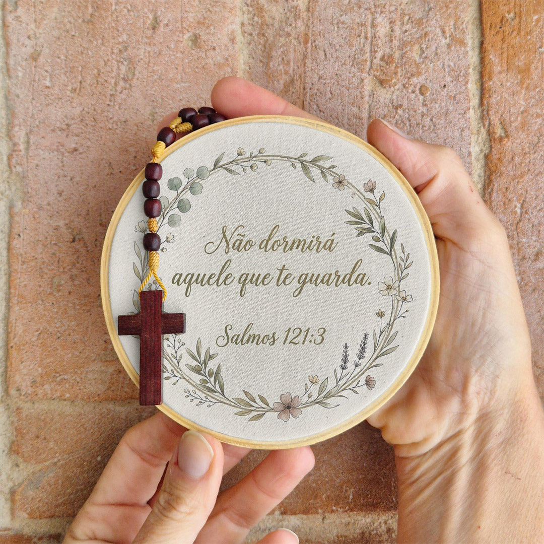 Quadro Frases de Fé - Não dorme o que te guarda Salmo 121:3