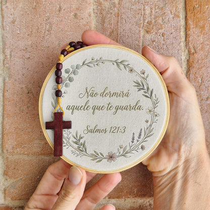Quadro Frases de Fé - Não dorme o que te guarda Salmo 121:3