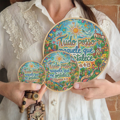Quadro Frases de Fé - Tudo posso naquele que me fortalece Filipenses 4:13