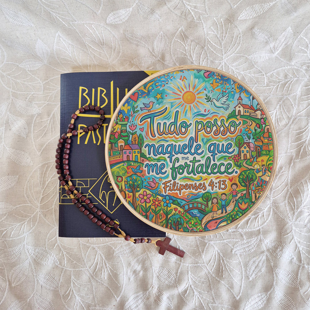 Quadro Frases de Fé - Tudo posso naquele que me fortalece Filipenses 4:13