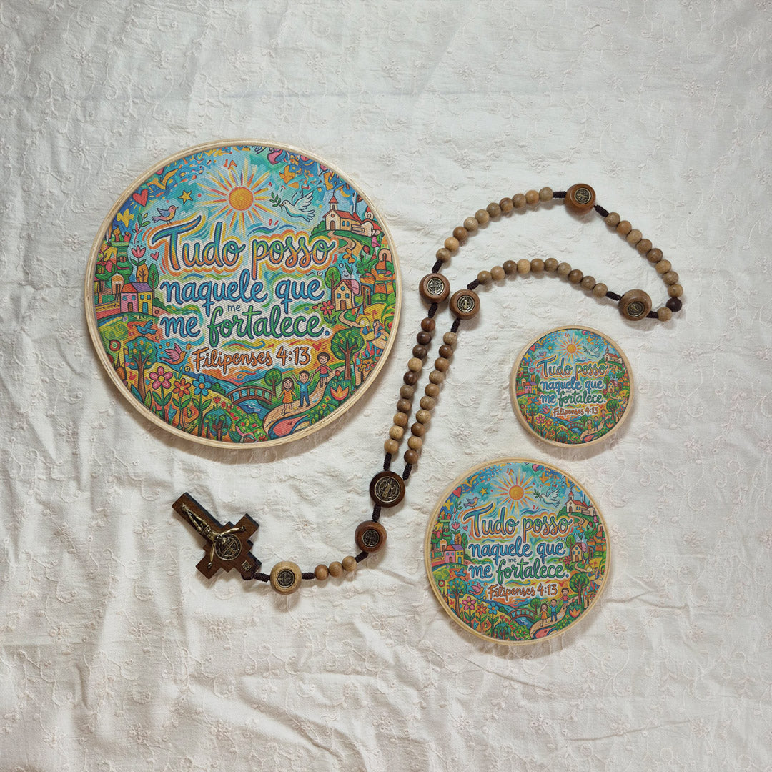 Quadro Frases de Fé - Tudo posso naquele que me fortalece Filipenses 4:13