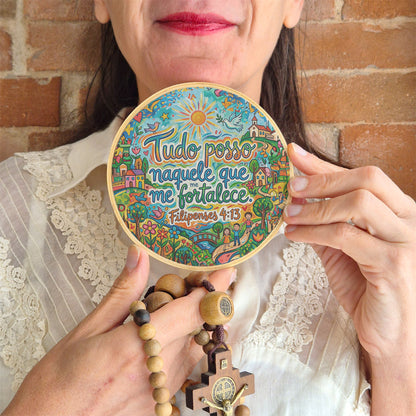Quadro Frases de Fé - Tudo posso naquele que me fortalece Filipenses 4:13