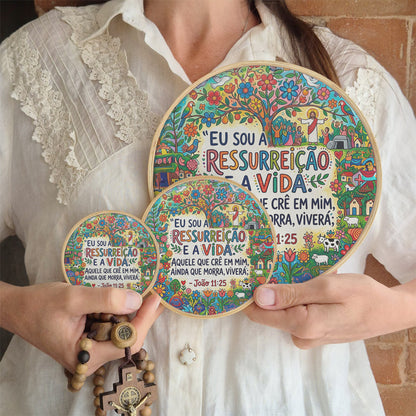 Quadro Frases de Fé - Eu sou a ressureição e a vida João 11:25