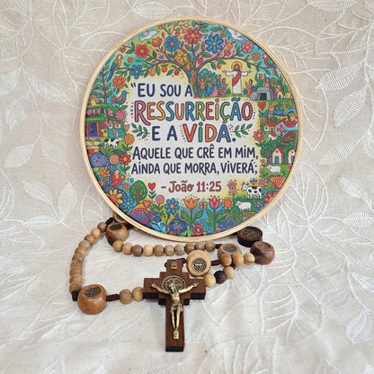 Quadro Frases de Fé - Eu sou a ressureição e a vida João 11:25