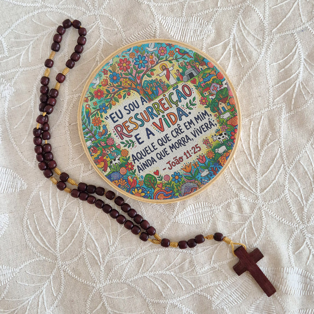 Quadro Frases de Fé - Eu sou a ressureição e a vida João 11:25