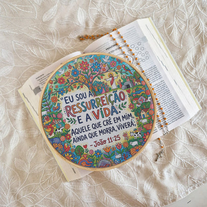 Quadro Frases de Fé - Eu sou a ressureição e a vida João 11:25