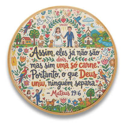 Quadro Frases de Fé - Assim eles já não são dois, mas sim um Mateus 19:6