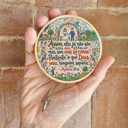 Quadro Frases de Fé - Assim eles já não são dois, mas sim um Mateus 19:6