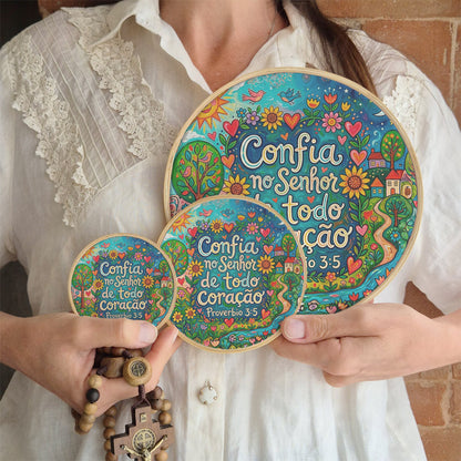 Quadro Frases de Fé - Confia no Senhor de todo coração Provérbio 3:5