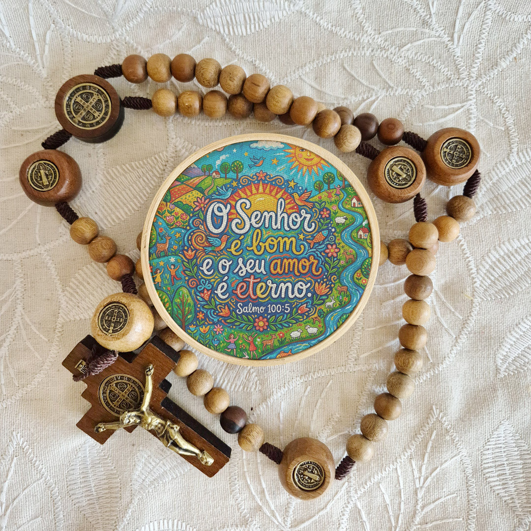 Quadro Frases de Fé - O Senhor é bom e o seu amor é eterno Salmo 100:5