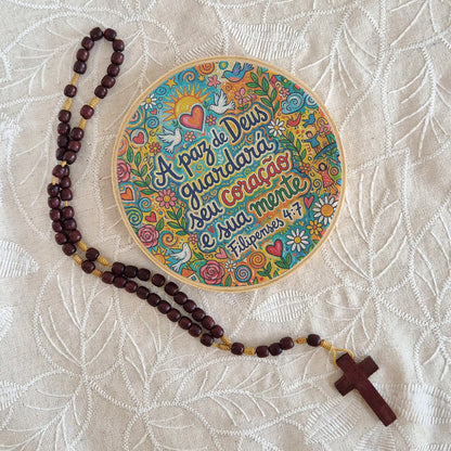 Quadro Frases de Fé - A paz de Deus guardará seu coração e sua mente Filipenses 4:7