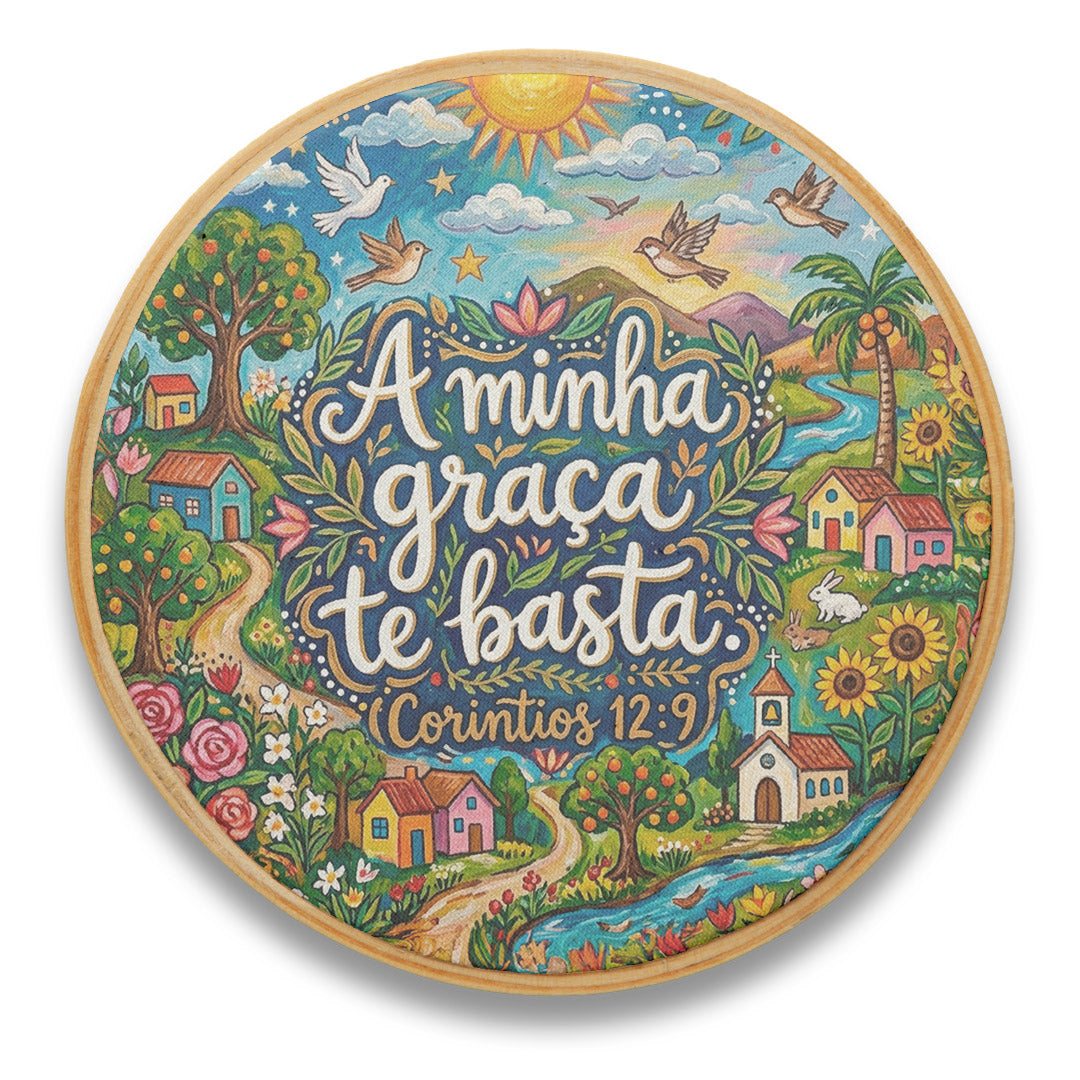 Quadro Frases de Fé - A minha graça basta - Corintios 12:9