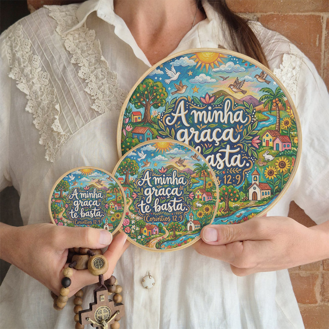 Quadro Frases de Fé - A minha graça basta - Corintios 12:9