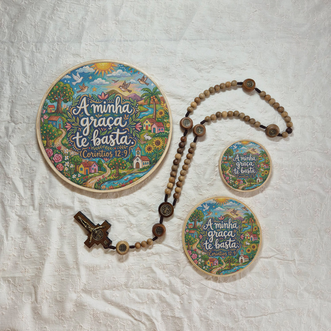 Quadro Frases de Fé - A minha graça basta - Corintios 12:9