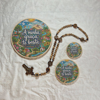 Quadro Frases de Fé - A minha graça basta - Corintios 12:9
