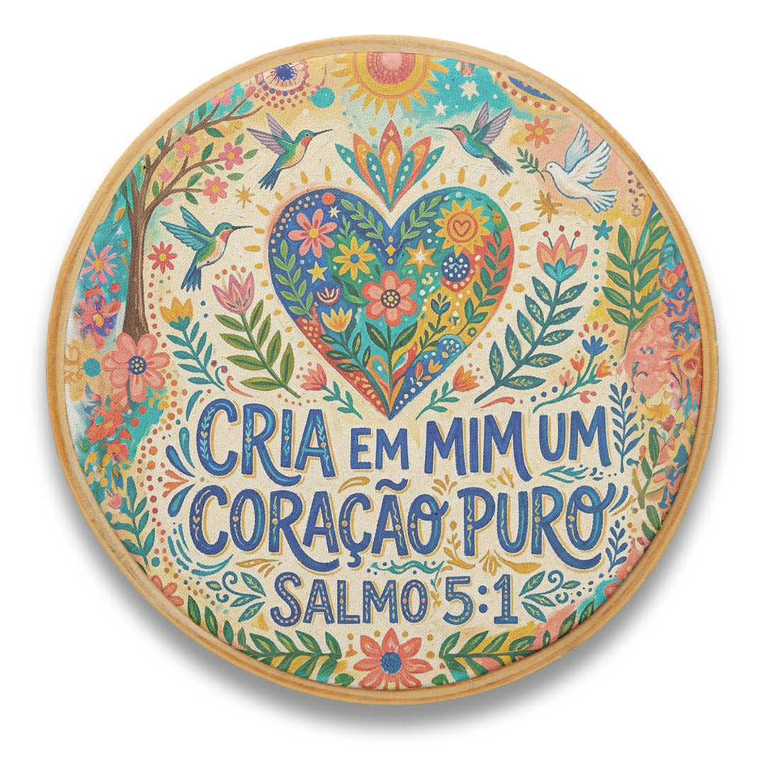 Quadro Frases de Fé - Cria em mim um coração puro Salmo 5:1