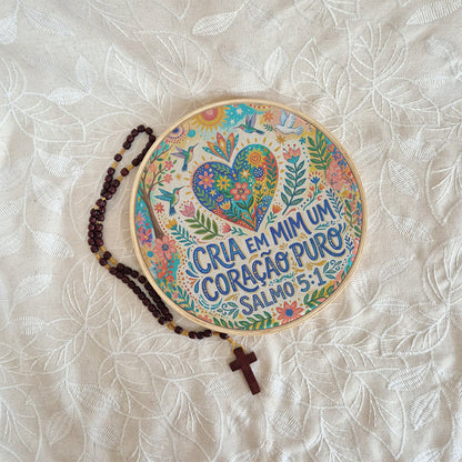 Quadro Frases de Fé - Cria em mim um coração puro Salmo 5:1