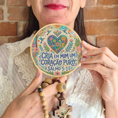 Quadro Frases de Fé - Cria em mim um coração puro Salmo 5:1