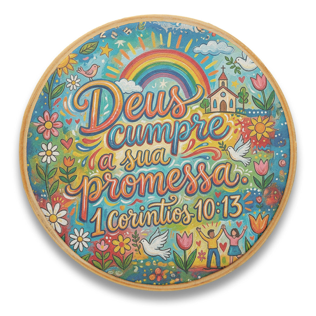 Quadro Frases de Fé - Deus cumpre a sua promessa 1Corintios 10:13