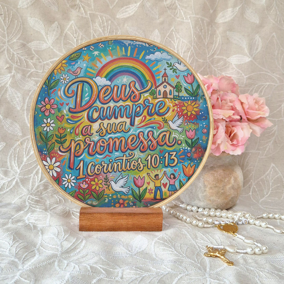 Quadro Frases de Fé - Deus cumpre a sua promessa 1Corintios 10:13