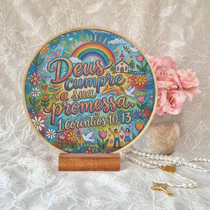 Quadro Frases de Fé - Deus cumpre a sua promessa 1Corintios 10:13