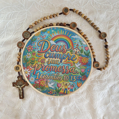Quadro Frases de Fé - Deus cumpre a sua promessa 1Corintios 10:13