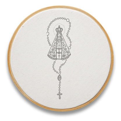 Quadro Aparecida com terço